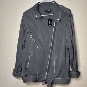 Express Charcoal Moto Jacket